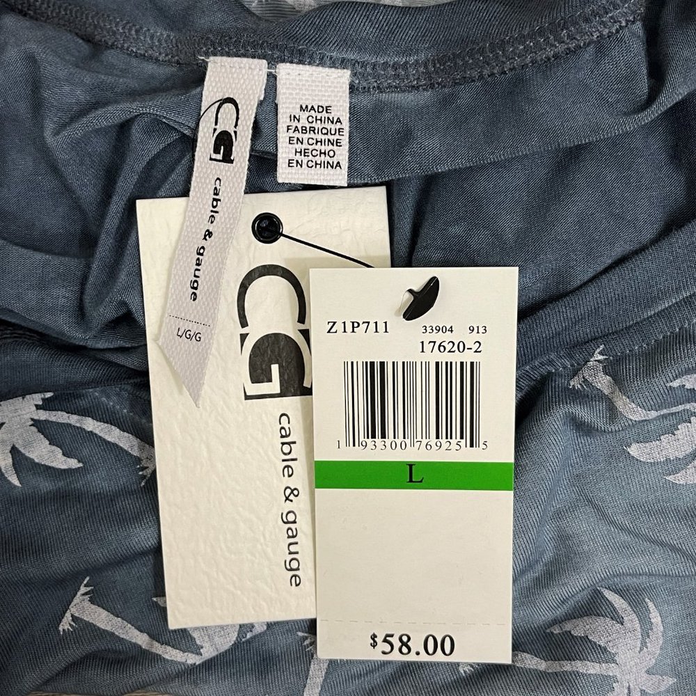 Cable & Gauge Sz L Palm Tree Print Tank Top NWT - Picture 5 of 8